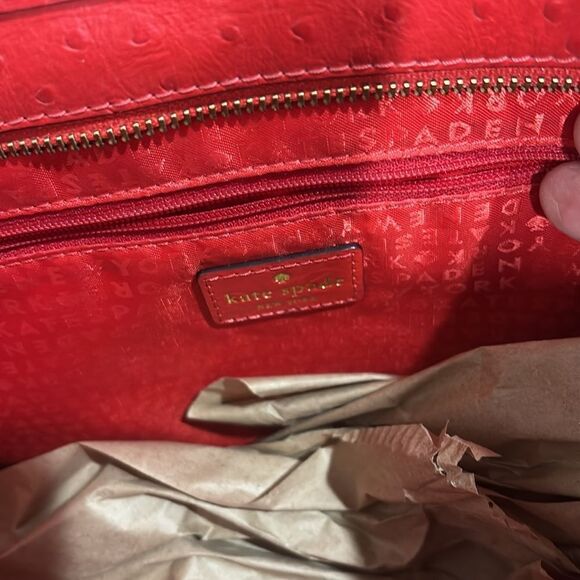 NWOT Kate Spade Bristol Drive Ostrich Elissa- Cherry Liqueur (Red) - Picture 4 of 5